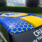 The Big Reveal  – Mike  Chen’s Skoda livery for Stonethrowers Rally