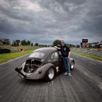 Knocknagoshal man drag races a VW Beetle in Belgium