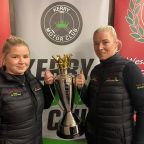 The Quinn sisters, Michelle and Tina, unveiled the Katie Quinn Tarmac Queen Perpetual Cup, at the rally’s launch in The Rose Hotel last week.