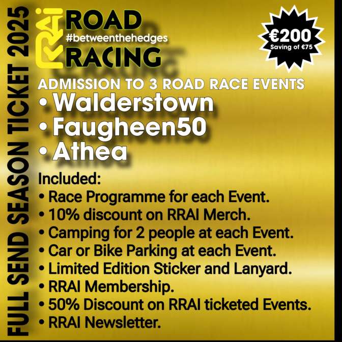 Road Racing Alliance of Ireland "Full Send Season Pass"  offers boost to Athea Road Races